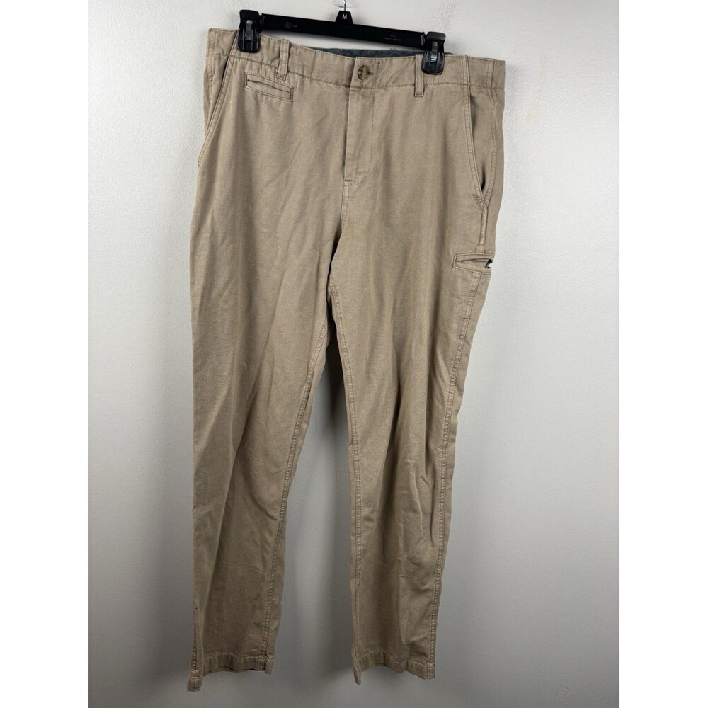 Carbon 2 Cobalt Utility Pants Mens 34 Tan Khaki Cotton Straight Leg Ribbed